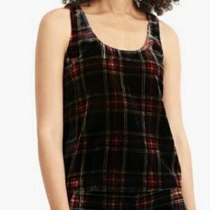 J Crew Tartan Plaid Velvet Tank
